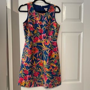J. Crew tropical floral sheath cotton dress size 2 in great condition with liner
